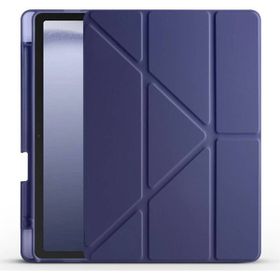 Apsuwa Samsung Galaxy A9 Plus X210 Tri Folding Kalem Bölmeli Standlı Lacivert Kılıf