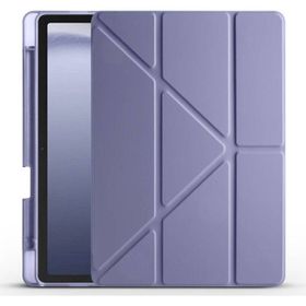 Apsuwa Samsung Galaxy A9 Plus X210 Tri Folding Kalem Bölmeli Standlı Mor Kılıf
