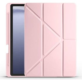 Apsuwa Samsung Galaxy A9 Plus X210 Tri Folding Kalem Bölmeli Standlı Pembe Kılıf