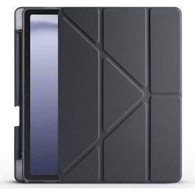 Apsuwa Samsung Galaxy A9 Plus X210 Tri Folding Kalem Bölmeli Standlı Siyah Kılıf