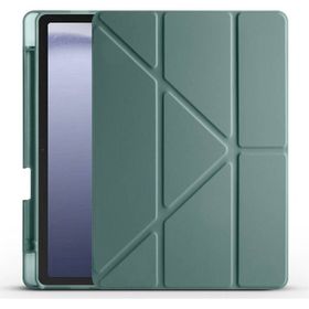 Apsuwa Samsung Galaxy A9 Plus X210 Tri Folding Kalem Bölmeli Standlı Yeşil Kılıf