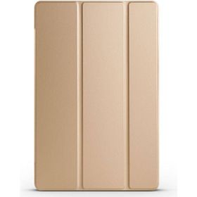 Apsuwa Samsung Galaxy A9 X110 Smart Cover Standlı Arkası Şeffaf Mika Altın Kılıf
