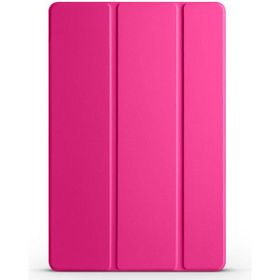 Apsuwa Samsung Galaxy A9 X110 Smart Cover Standlı Arkası Şeffaf Mika Koyu Pembe Kılıf