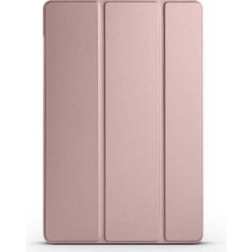 Apsuwa Samsung Galaxy A9 X110 Smart Cover Standlı Arkası Şeffaf Mika Rose Gold Kılıf