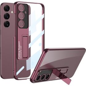 Apsuwa Samsung Galaxy S24 Plus Standlı Arkası Şeffaf Mika Mürdüm Kılıf