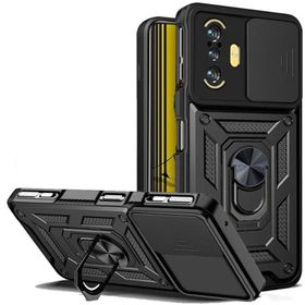 Apsuwa Xiaomi Redmi K40 Gaming Yüzüklü Sürgülü Kamera Korumalı Pars Kırmızı Kılıf