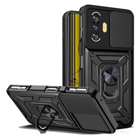 Apsuwa Xiaomi Redmi K40 Gaming Yüzüklü Sürgülü Kamera Korumalı Pars Kırmızı Kılıf