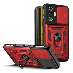 Apsuwa Xiaomi Redmi K40 Gaming Yüzüklü Sürgülü Kamera Korumalı Pars Kırmızı Kılıf