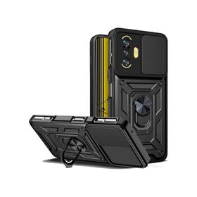 Apsuwa Xiaomi Redmi K40 Gaming Yüzüklü Sürgülü Kamera Korumalı Pars Kırmızı Kılıf