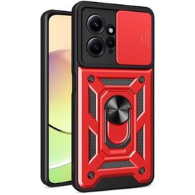 Apsuwa Xiaomi Redmi Note 12 Pro 4G Yüzüklü Sürgülü Kamera Korumalı Pars Kırmızı Kılıf