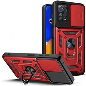Apsuwa Xiaomi Redmi Note 12 Pro 4G Yüzüklü Sürgülü Kamera Korumalı Pars Kırmızı Kılıf