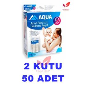 Aqua 50 Adet Anne Sütü Saklama Poşeti