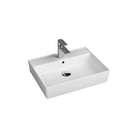 Aqua Bagno Plan Seramik Kare Çanak 60x45 cm Beyaz Lavabo