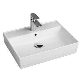 Aqua Bagno Plan Seramik Kare Çanak 60x45 cm Beyaz Lavabo