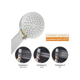 Aqua Bagno Smile 3 Fonksiyonlu Duş Başlığı