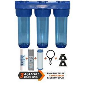 Aqua Bella Spring Forte Daire Girişi 3'lü Kum Çamur Önleyici Su Arıtma Cihazı Filtre Sistemi