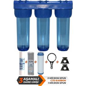 Aqua Bella Spring Forte Daire Girişi 3'lü Kum Çamur Önleyici Su Arıtma Cihazı Filtre Sistemi