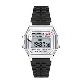 Aqua Di Polo 1987 APWA064401 Gümüş Rengi Retro Mermer Desenli Dijital Unisex Kol Saati