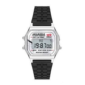 Aqua Di Polo 1987 APWA064401 Gümüş Rengi Retro Mermer Desenli Dijital Unisex Kol Saati
