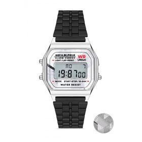 Aqua Di Polo 1987 APWA064401 Gümüş Rengi Retro Mermer Desenli Dijital Unisex Kol Saati