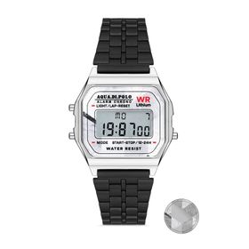 Aqua Di Polo 1987 APWA064401 Gümüş Rengi Retro Mermer Desenli Dijital Unisex Kol Saati