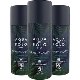 Aqua Di Polo 1987 Gran Paradiso 3x150 ml Sprey Deodorant