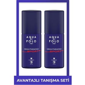 Aqua Di Polo 1987 Gran Paradiso Sport Metal Şişe 100 ml EDP 2'li Erkek Parfüm Seti