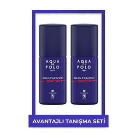 Aqua Di Polo 1987 Gran Paradiso Sport Metal Şişe 100 ml EDP 2'li Erkek Parfüm Seti
