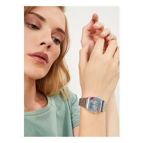 Aqua Di Polo APWA063501 Kadın Gümüş Metal Kordonlu Pop Dijital Retro Saat