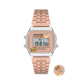 Aqua Di Polo APWA064502 Kadın Rose Gold Metal Kordonlu Pop Dijital Retro Saat