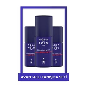 Aqua Di Polo STCA000501 1987 Gran Paradiso Sport EDP 100 ml üçlü Erkek Parfüm Seti