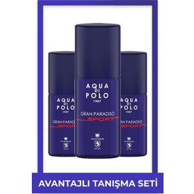 Aqua Di Polo STCA000501 1987 Gran Paradiso Sport EDP 100 ml üçlü Erkek Parfüm Seti