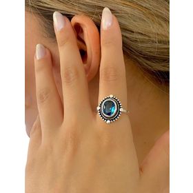 Aquamarine Taş Otantik Üst Kalite 925 Ayar Gümüş Yüzük