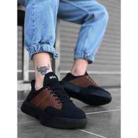 Aradım Taradım BA0163 Bağcıklı Erkek Yüksek Taban Siyah Taba Spor Ayakkabı