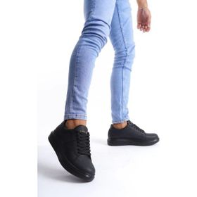 Aradım Taradım SLW151 Siyah Boost Bağcıklı Cilt Erkek Günlük Sneaker Ayakkabı