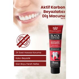 Arap Makyaj Dünyası Black Diamond 100 ml Aktif Karbon Beyazlatıcı Diş Macunu