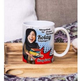 Arapça Öğretmeni Kalpli Kupa Bardak