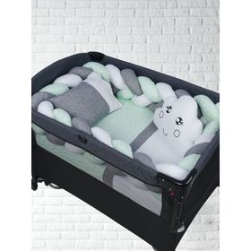Aras Bebe 60x120 cm Yeşil Örgülü Uyku Seti