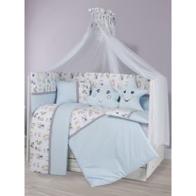 Aras Bebe 70x130 cm Mavi Safari Bebek Uyku Seti