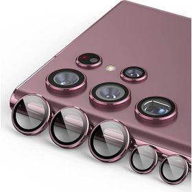 Arazon Samsung Galaxy S22 Ultra Arka Kamera Kırmızı Alüminyum Lens Koruyucu