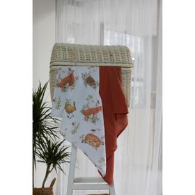 Arba Baby Organik %100 Pamuk Yenidoğan Kiremit Renk ve Tilki Temalı Müslin Seti