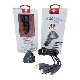 Arbaks ARB-007 4A 3 in 1 Hızlı Araç Şarj Seti