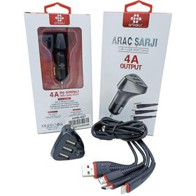 Arbaks ARB-007 4A 3 in 1 Hızlı Araç Şarj Seti