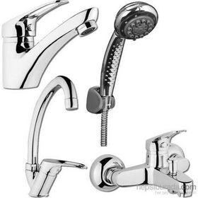 Arçe 4 Parça Lavabo Eviye Banyo Bataryası Duş Seti