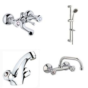 Arçe Klasik Çevirmeli Banyo + Evye + Kartal Lavabo Bataryası + Sürgülü Duş Takımı