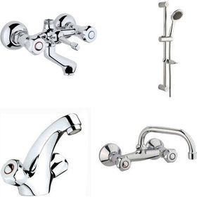 Arçe Klasik Çevirmeli Banyo + Evye + Kartal Lavabo Bataryası + Sürgülü Duş Takımı