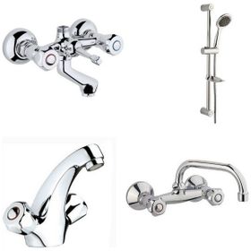 Arçe Klasik Çevirmeli Banyo + Evye + Kartal Lavabo Bataryası + Sürgülü Duş Takımı