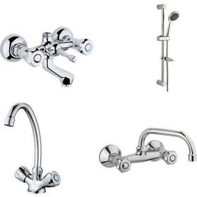 Arçe Klasik Çevirmeli Banyo + Kuğu Evye + Lavabo Bataryası + Sürgülü Duş Takımı