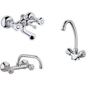 Arçe Klasik Çevirmeli Banyo + Kuğu Evye Ve Spiralli Lavabo Bataryası