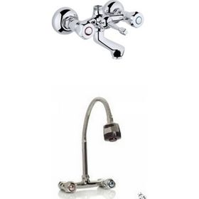 Arçe Klasik Çevirmeli Banyo ve Spiralli Lavabo Bataryası